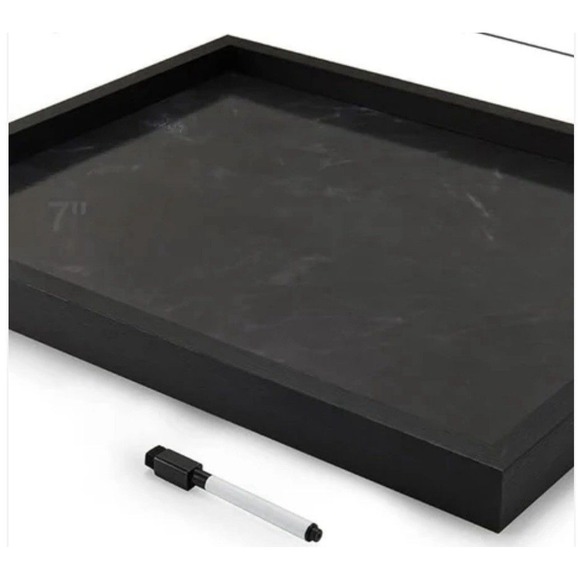 Mikasa Home Accents Other - Black w/White Marble & White Marker Dry Erase Board Metal Wood Office Planner